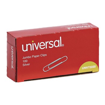 PAPER CLIPS | Universal A7072220 Smooth Paper Clips - Jumbo, Silver (100/Box, 10 Boxes/Pack)