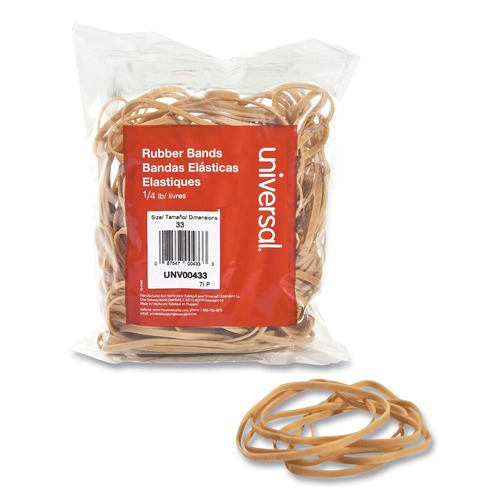 Rubber Bands | Universal UNV00433 0.04 in. Gauge Size 32 Rubber Bands - Beige (160/Pack) image number 0