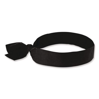 Ergodyne 12332 Chill-Its 6700 One Size Fits Most Cooling Bandana Polymer Tie Headband - Black