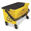 Mop Buckets | Rubbermaid Commercial HYGEN FGQ90088YEL HYGEN Press Wring Bucket for Microfiber Flat Mops (Yellow) image number 0