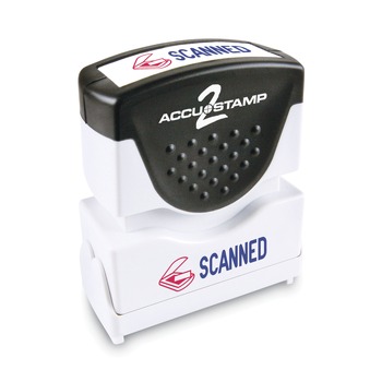 STAMPS AND STAMP SUPPLIES | ACCUSTAMP2 035606 1.63 in. x 0.5 in. SCANNED Pre-Inked Shutter Stamp - Red/Blue
