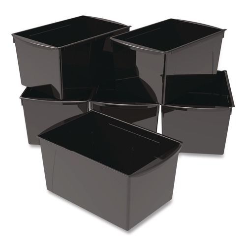 Boxes & Bins | Storex 71130U06C Wide Book Bin, 3.82 gal, 9.2-in x 14.5-in x 7-in, Black, 6/Pack image number 0