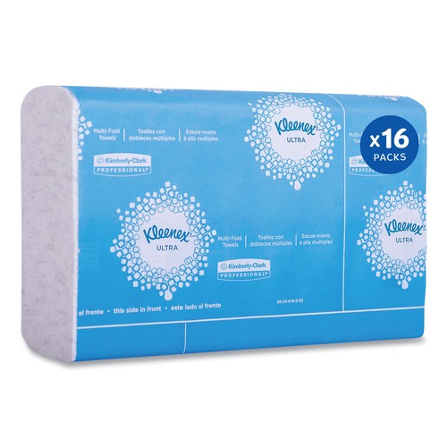 Paper Towels and Napkins | Kleenex 46321 2-Ply 8 in. x 9.4 in. Reveal Multi-Fold Towels - White (16/Carton) image number 0