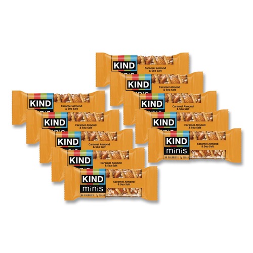 Snacks | KIND 27960 0.7 oz. Minis - Caramel Almond Nuts/Sea Salt (10/Pack) image number 0