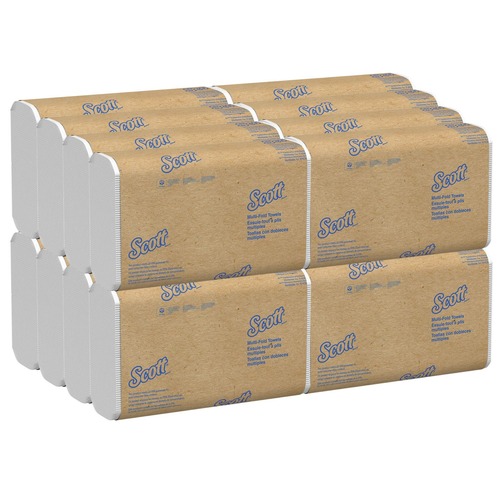 Paper Towels and Napkins | Scott 37490 Essential 1-Ply 8 in. x 9.4 in. Multi-Fold Towels - White (16/Carton) image number 0