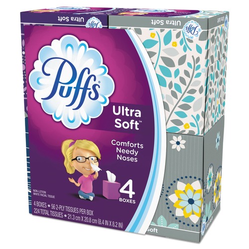 Paper Towels and Napkins | Puffs 35295 2-Ply Ultra Soft Facial Tissue - White (6 Packs/carton) image number 0