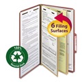 File Folders | Smead 19023 2 in. Expansion Recycled Pressboard Classification Folders - Red Exterior/Legal Size (10/Box) image number 0