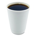 Cups and Lids | Boardwalk BWKDW12HCUPPK 12 oz. Double-Walled Paper Hot Cups - White (25/Pack) image number 2