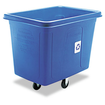 TRASH WASTE BINS | Rubbermaid Commercial FG461673BLUE 500 lbs. Capacity 120 Gallon Polyethylene Recycling Cube Truck - Blue