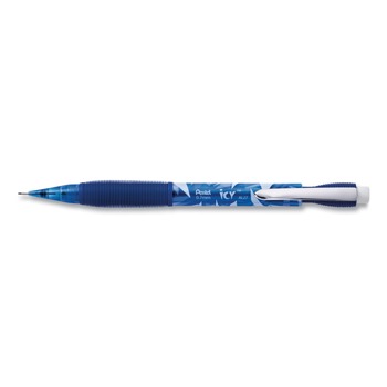 Pentel AL27TC 0.7 mm HB (#2) Icy Mechanical Pencil - Black Lead, Transparent Blue Barrel (1-Dozen)