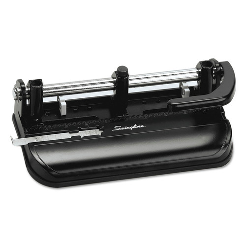 Staple Punches | Swingline A7074350F 9/32 in. Holes 32-Sheet Lever Handle Heavy-Duty Two- to Seven-Hole Punch - Black image number 0