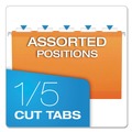 File Folders | Pendaflex 04153 1/5 ORA 1/5-Cut Tabs Colored Reinforced Hanging Legal Folders - Orange (25/Box) image number 2