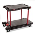  | Rubbermaid Commercial FG430000BLA 23.88 in. x 45.13 in. x 34.38 in. 400 lbs. Capacity 2 Shelves Plastic Convertible Utility Cart - Black image number 1