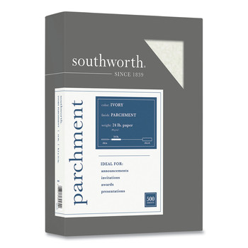 Southworth 984C 24 lbs. Bond Weight 8.5 in. x 11 in. Parchment Specialty Paper - Ivory (1/Box)