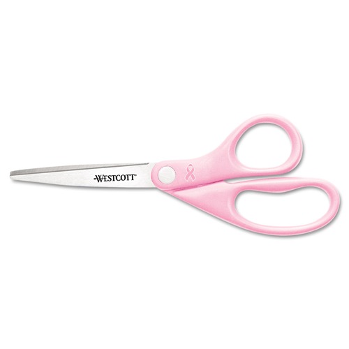 Arts & Crafts Supplies | Westcott 15387 8 in. All Purpose Straight Ribbon Scissors with 3.5 in. Cut Length - Pink image number 0