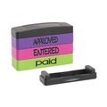 Stamps & Stamp Supplies | Trodat 8802 1.81 in. x 0.63 in. Approved Entered Paid Interlocking Stack Stamp - Assorted Fluorescent Ink image number 3