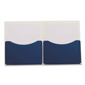 File Folders | Oxford 54443 11 in. x 8.5 in. 200-Sheet Capacity Double Stuff Gusseted 2-Pocket Laminated Paper Folder - Navy (20/Box) image number 2