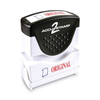 ACCUSTAMP2 035540 1.63 in. x 0.5 in. ORIGINAL Pre-Inked Shutter Stamp - Red/Blue