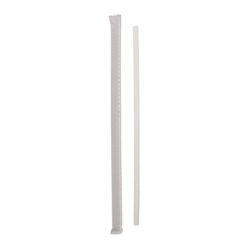 Cutlery | Pactiv Corp. YSTWG1026 10.25 in. Giant Paper-Wrapped Straw - Translucent (1800/Carton) image number 0