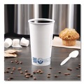 Cups and Lids | SOLO 420RC-PLANET Recycled Content PCF Paper Hot Cups ProPlanet Seal 20 oz White/Blue 600/Carton image number 4