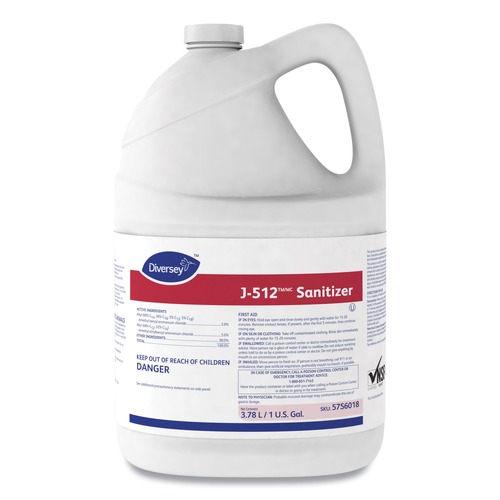 Cleaning & Janitorial Supplies | Diversey Care 5756018 1 gal. Bottle J-512TM/MC Sanitizer (4/Carton) image number 0