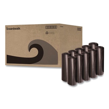 TRASH WASTE BINS | Boardwalk X8046SKKR01 40 in. x 46 in. 45 gal. 1.2 mil Recycled Low-Density Polyethylene Can Liners - Black (100/Carton)