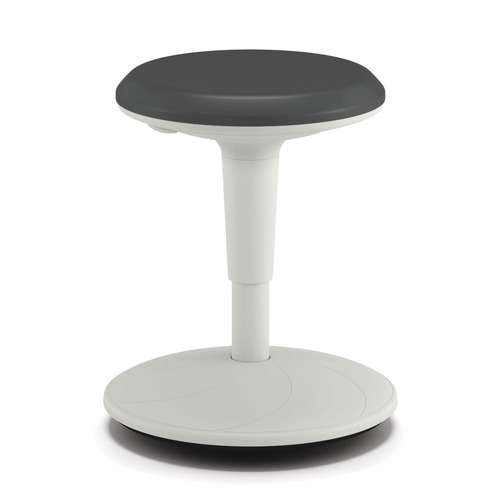 Office Chairs | HON HEFS01.S Revel 13.75 in. to 18.5 in. Adjustable Height Fidget Stool Supports Up to 250 lb - Charcoal Seat/White Base image number 0