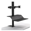 Office Desks & Workstations | Fellowes Mfg Co. 8082001 Lotus VE Dual 29 in. x 28.5 in. x 42.5 in. Sit-Stand Workstation - Black image number 0