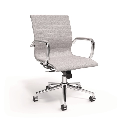 Office Chairs | Alera ALESK4244 16.93 in. to 20.67 in. Seat Height Supports Up to 275 lbs. Siskin Fabric Managers Chair - Gray Seat/Back, Chrome Base image number 0
