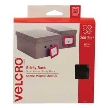 PRODUCTS | Velcro 91823 0.75 in. Sticky-Back Fasteners - Black (200/Box)
