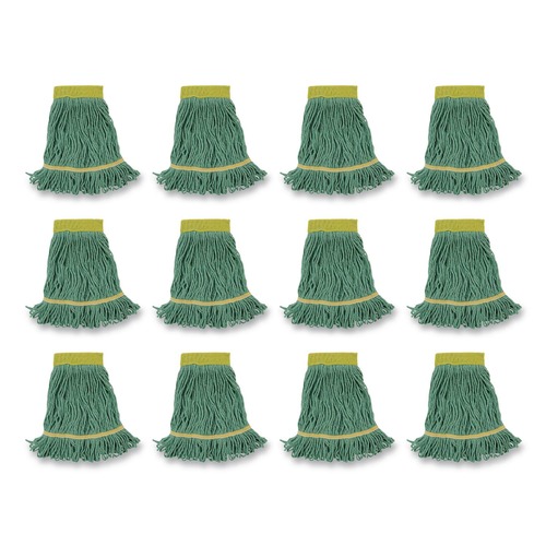  | Boardwalk BWK501GN 5 in. Headband Super Loop Cotton/Synthetic Fiber Wet Mop Head - Small, Green (12/Carton) image number 0