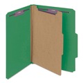 File Folders | Smead 13733 4-Section Pressboard Top Tab Classification Folders with 4 SafeSHIELD Fasteners - Letter Size/Green (10/Box) image number 0