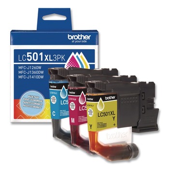 Brother LC501XL3PKS LC501XL3PKS 500 Page-Yield High-Yield Ink - Cyan/Magenta/Yellow (3/Pack)
