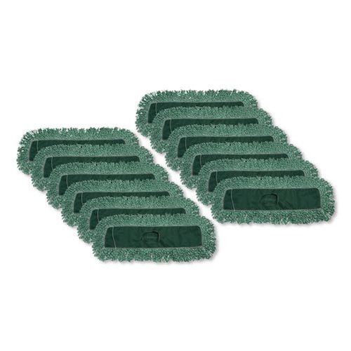 Mops | Rubbermaid Commercial FGJ85700GR00 48 in. x 5 in. Microfiber Looped-End Dust Mop Heads - Green (12/Carton) image number 0