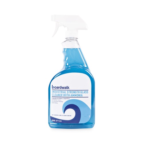 Glass Cleaners | Boardwalk BWK47112AEA 32 oz. Spray Bottle Industrial Strength Trigger Glass Cleaner with Ammonia image number 0