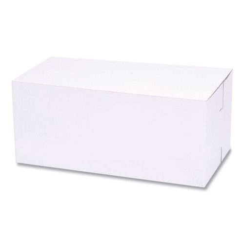 Food Trays, Containers, and Lids | SCT 1549 9 in. x 5 in. x 4 in. Standard Paper One-Piece Non-Window Bakery Boxes - White (250/Bundle) image number 0