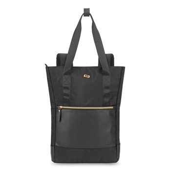 SOLO EXE801-4 Parker 3.75 in. x 16.5 in. x 16.5 in. Polyester Hybrid Tote/Backpack Fits Devices Up to 15.6 in. - Black/Gold