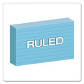 Flash Cards | Oxford 7321 BLU 3 in. x 5 in. Ruled Index Cards - Blue (100/Pack) image number 3