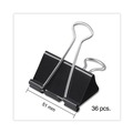 Binding Spines & Combs | Universal UNV10220VP Binder Clips in Zip-Seal Bag - Large, Black/Silver (36/Pack) image number 2