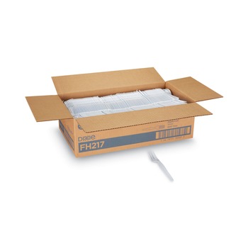 JUST LAUNCHED | Dixie FH217 Plastic Cutlery Forks - White (1000/Carton)