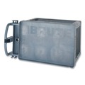 Cleaning Carts | Rubbermaid Commercial 2192463 BRUTE Heavy-Duty Ergo Handle Utility Cart Plastic 2 Shelves 750 lb Capacity 26-in x 55-in x 33.25-in Gray image number 5