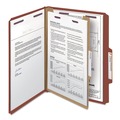 File Folders | Smead 13775 2/5-Cut Tab Pressboard Classification Folders with 4 SafeSHIELD Fasteners - Letter Size/Red (10/Box) image number 2