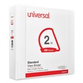 Binders | Universal UNV20746 11 in. x 8.5 in. 2 in. Capacity 3 Rings Slant D-Ring View Binder - White image number 0
