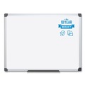 White Boards | MasterVision MA2107170 96 in. x 48 in. Value Aluminum Lacquered Steel Magnetic Dry Erase Board - White/Silver image number 4
