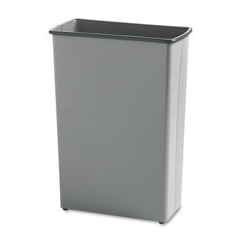 TRASH CANS | Safco 9618CH 88 Quart Steel Square and Rectangular Wastebasket - Charcoal