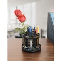 Desktop Organizers | Universal UNV20022 6.5 in. Diameter x 6.13 in. Height 8 Compartments Metal Mesh Rotating Desktop Organizer - Black image number 3