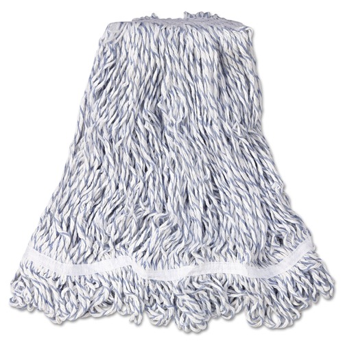 Mops | Rubbermaid Commercial FGA41206WH00 Web Foot Cotton/Synthetic Medium Finish Mop Head with 1 in. White Headband - White (6/Carton) image number 0