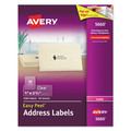 Labels | Avery 05660 1 in. x 2.63 in. Matte Clear Easy Peel Mailing Labels with Sure Feed Technology - Clear (1500/Box) image number 0