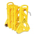 Floor Signs & Safety Signs | Rubbermaid Commercial FG9S1100YEL 13 ft x 40 in. Plastic Portable Mobile Safety Barrier - Yellow image number 0