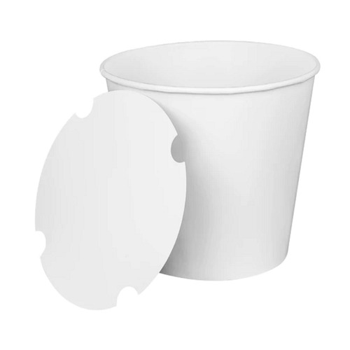 Food Trays, Containers, and Lids | Karat C-FB170W_BUNDLE 8.9 in. x 8.36 in. 170 oz. Paper Food Bucket with Lid - White (150/Carton) image number 0